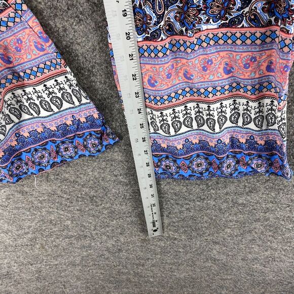 Joe B Pants Women XL Blue Striped High Rise Flat Front Flared Pull On Chino - Picture 5 of 7